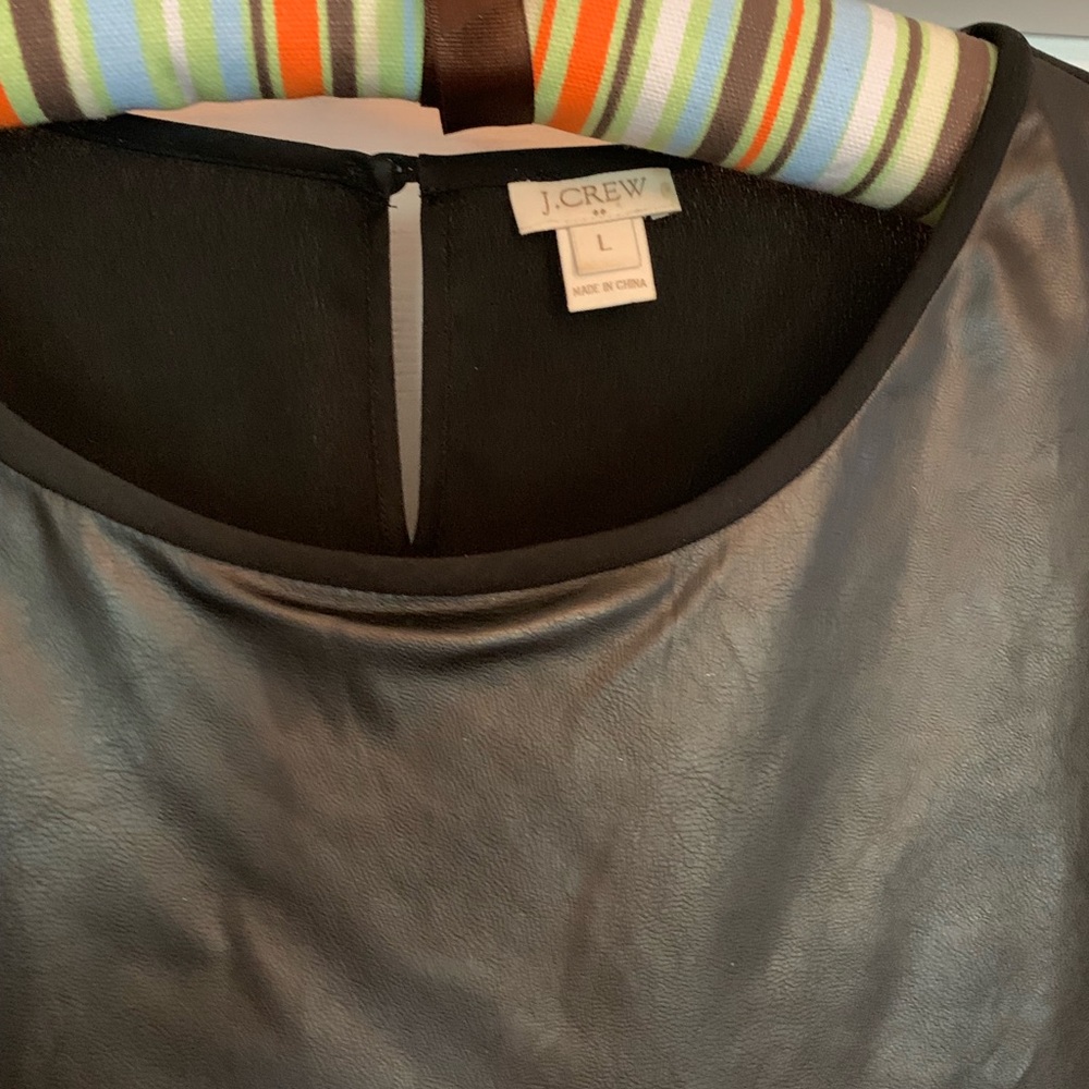 Faux leather front top